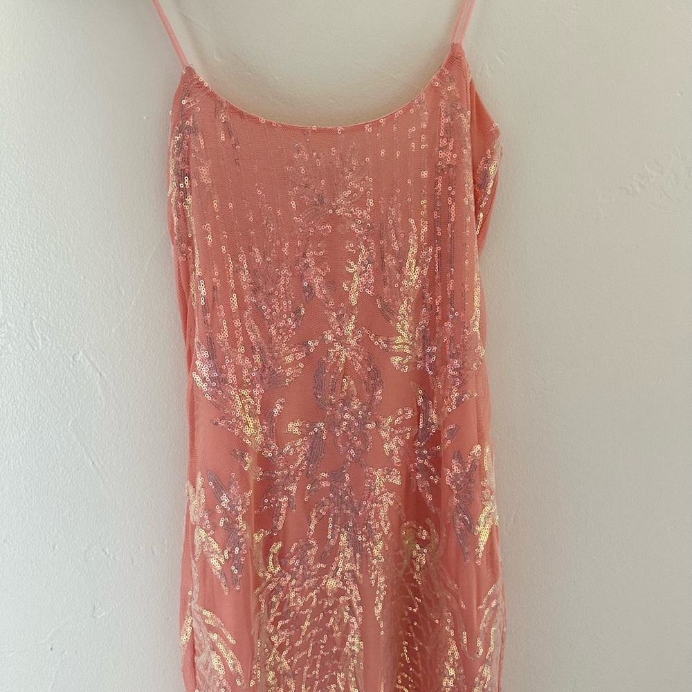 Pink and Gold Sequin Dress
